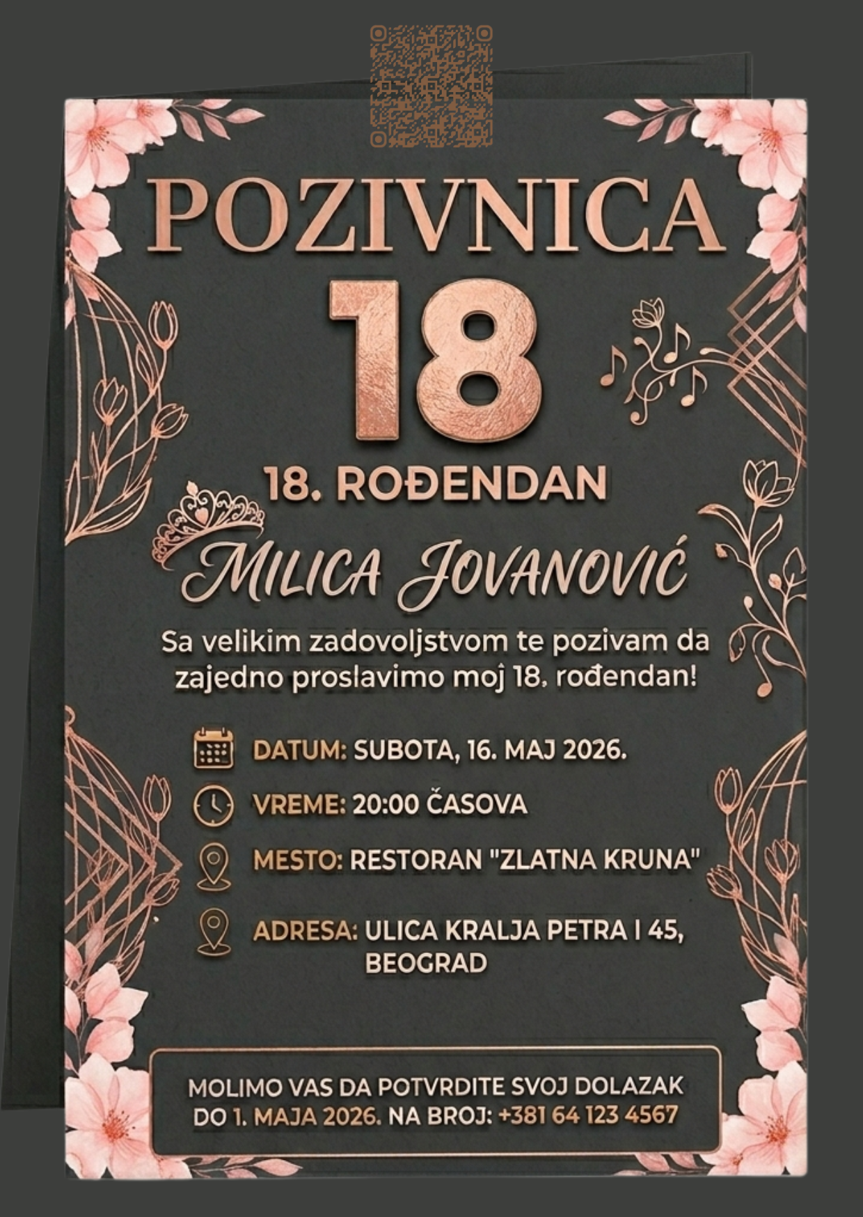 BLOOM — pozivnica za krštenje