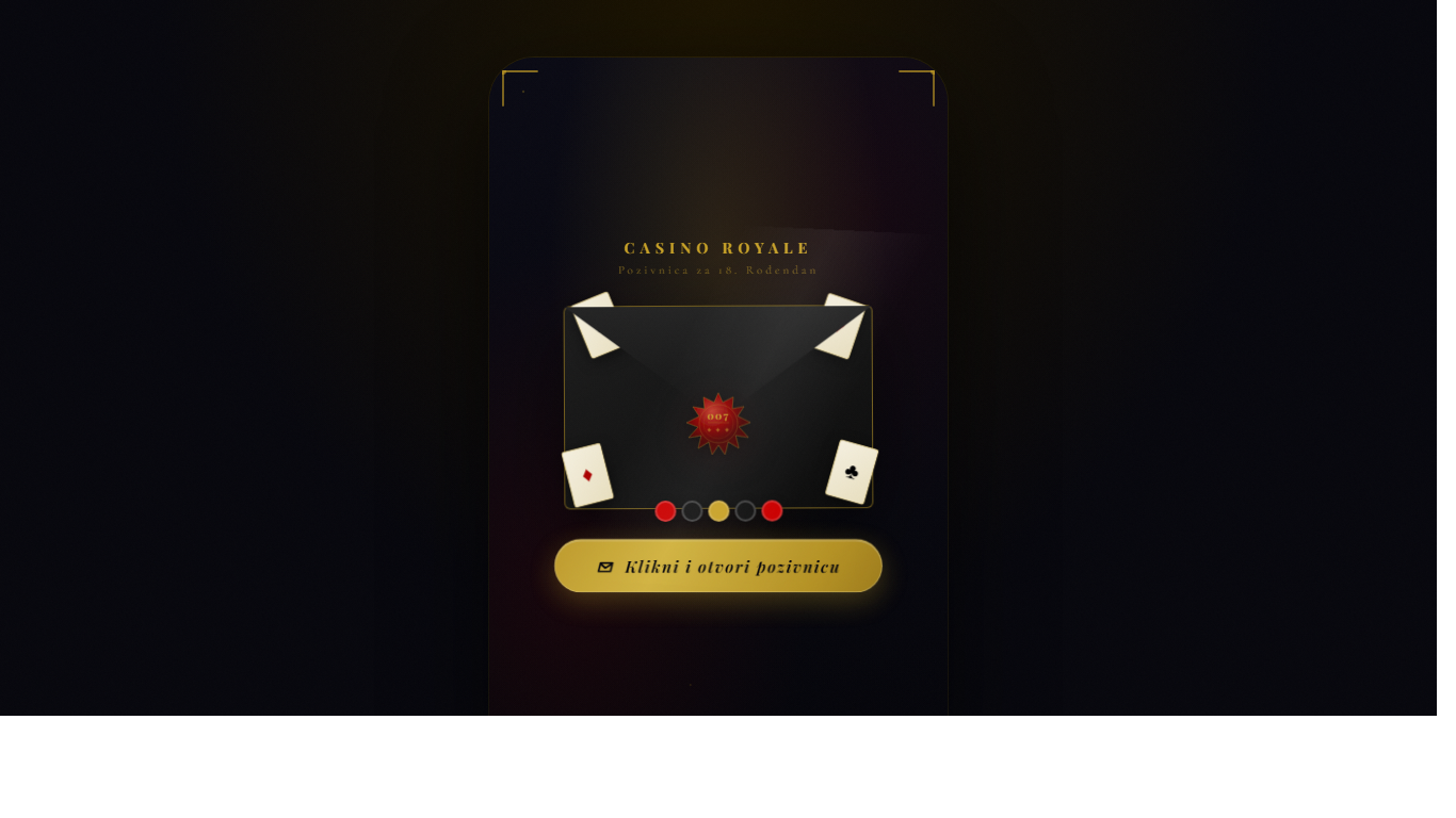 CASINO ROYALE — pozivnica za rođendan