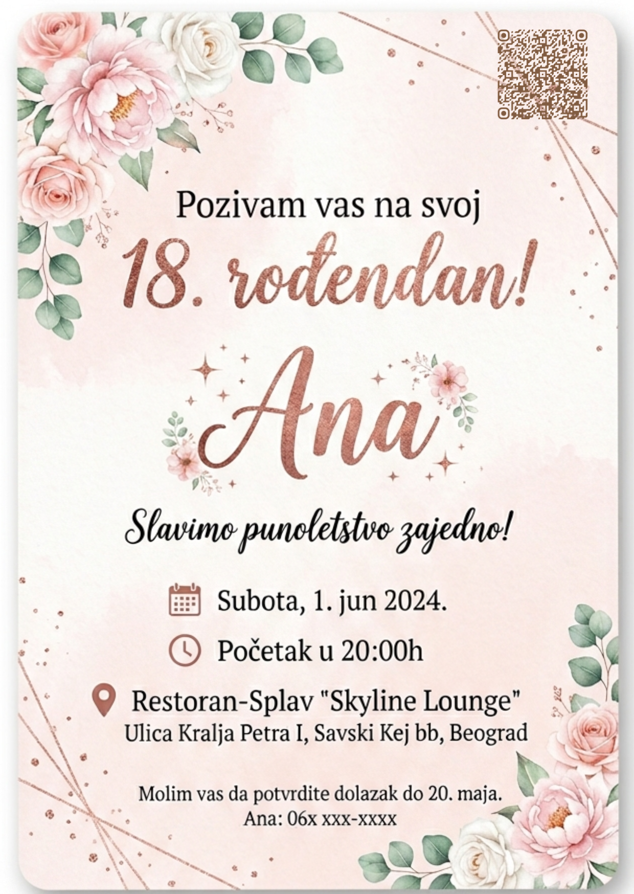 FLORA stampana A6 pozivnica